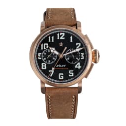 42mm Bronze Mens Watch Mechanical Hand Wind Wristwatch Original ST1901 Movement CuSn8 Case Sapphire BGW9 Luminous Leather Strap