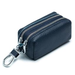 Made of Genuine Leather Car Key Wallets Fashion Key Holder Housekeeper Keys Organizer Double Zipper Keychain Case Key Coin Pouch