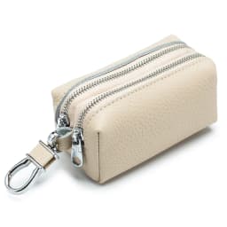Made of Genuine Leather Car Key Wallets Fashion Key Holder Housekeeper Keys Organizer Double Zipper Keychain Case Key Coin Pouch