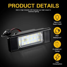2Pcs Error Free Xenon White LED License Plate light For Infiniti Q50 Nissan Primera P12 NV200 Pathfinder R51 Versa Qashqai J10