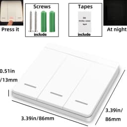 433 MHz Wireless Wall Switch Remote Control,86 Push Button Wall Panel,EV1527 Learning Code,for Smart Home Rf Light Controler ASK