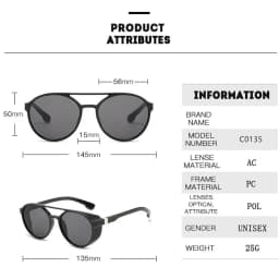 UV400 Punk Sun Glasses - Men's Retro Style Sunglasses by MUSELIFE