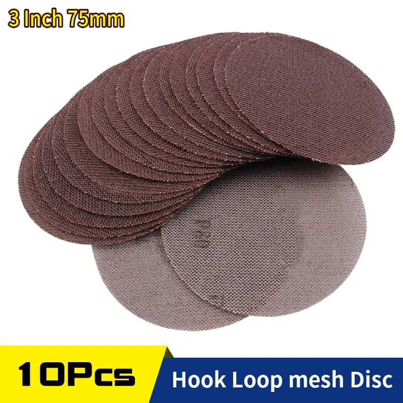 3 Inch Mesh Sanding Discs Dust Free Sandpaper 75mm Hook Loop Orbital Sander Abrasive Pads Grinding Paper for Wood Cars Polishing