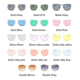 Brand Square Sunglasses Woman Vintage Small Frame Metal Sun Glasses Female Fashion Designer Classic Polygon Retro Gafas De Sol
