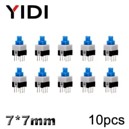 10pcs PCB Tact Tactile Micro Mini Latching Push Button On Off Self Lock UnLock Switch DIP 6 Pin Cap 5.8*5.8/7*7/8*8/8.5*8.5mm