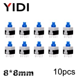 10pcs PCB Tact Tactile Micro Mini Latching Push Button On Off Self Lock UnLock Switch DIP 6 Pin Cap 5.8*5.8/7*7/8*8/8.5*8.5mm