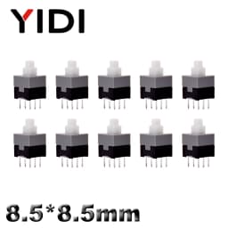 10pcs PCB Tact Tactile Micro Mini Latching Push Button On Off Self Lock UnLock Switch DIP 6 Pin Cap 5.8*5.8/7*7/8*8/8.5*8.5mm