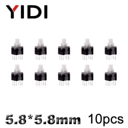 10pcs PCB Tact Tactile Micro Mini Latching Push Button On Off Self Lock UnLock Switch DIP 6 Pin Cap 5.8*5.8/7*7/8*8/8.5*8.5mm