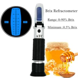 ATC Handheld Refractometer 0‑90% Brix Optical Sugar Detector Fruit Sauce Concentration Measuring Tool With Box