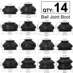 14x Multipack Universal Car Suspension Steering Ball Joint Rubber Dust Boot Cover Track Tie Turn Rods Ends Set Parts Accessories