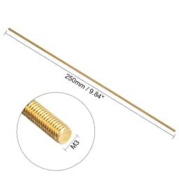 1PC Brass Thread Rod M2 M2.5 M3 M4 M5 M6 M8 M10 M12*250MM Brass Metric Bolt Full Thread Shaft Rod Bar Stud