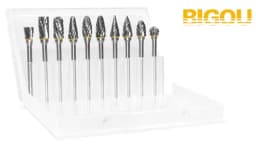 Tungsten Carbide Rotary Burr 10pcs Carving Burr Bits Double Diamond Cut Dremel Tools for Wood Stone Carving Steel Metal Working