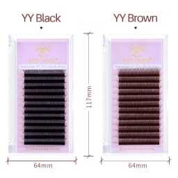 SONG LASHES New Premade Fans YY Shape Black Brown Eyelash Extension Two Tips C/D Curl High Quality Fans