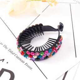 New Women Elegant Luxury Rhinestone Tassel Ponytail Hair Claws Lady Sweet Meatball Hair Clips Headband Fashion Hair Accessories