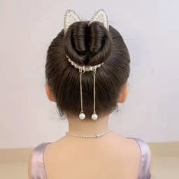 New Women Elegant Luxury Rhinestone Tassel Ponytail Hair Claws Lady Sweet Meatball Hair Clips Headband Fashion Hair Accessories
