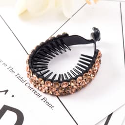 New Women Elegant Luxury Rhinestone Tassel Ponytail Hair Claws Lady Sweet Meatball Hair Clips Headband Fashion Hair Accessories