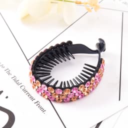 New Women Elegant Luxury Rhinestone Tassel Ponytail Hair Claws Lady Sweet Meatball Hair Clips Headband Fashion Hair Accessories