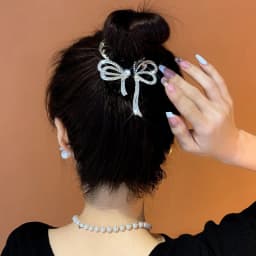 New Women Elegant Luxury Rhinestone Tassel Ponytail Hair Claws Lady Sweet Meatball Hair Clips Headband Fashion Hair Accessories