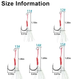 50Pcs Assist Hooks for Slow Jigging Metal Jig Barbed Hook Tying Up Fishhook With Teaser Feather Saltwater Fishing Hook Set