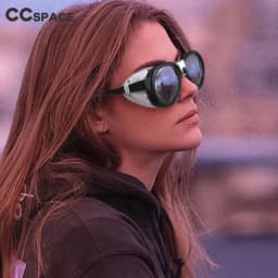 46311 Steam Punk Oval Windproof Goggle Sunglasses Vintage Men Women Shades UV400 Vintage Glasses