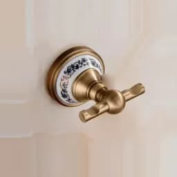 Antique Brushed Solid Brass Bathroom Accessories Sets European Porcelain Bathroom Hardware Sets Ceramic Retro Bathroom Products