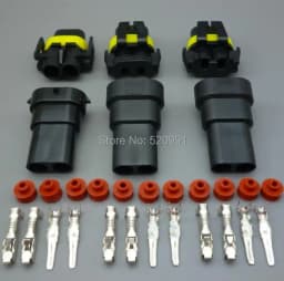 shhworldsea 2sets 2pin waterproof 9006 H11 9005 HB3 HB4 Headlight Fog Light Connector Plug Cable Socket Connector Repair Kit