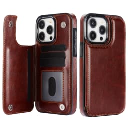 Wallet Double Button Flip Leather Case For Samsung Galaxy S25 Edge S24 Plus S23 S22 Ultra S21/S20 FE A16 A17 A26 A35 A36 A55 A56