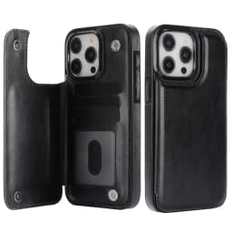 Wallet Double Button Flip Leather Case For Samsung Galaxy S25 Edge S24 Plus S23 S22 Ultra S21/S20 FE A16 A17 A26 A35 A36 A55 A56