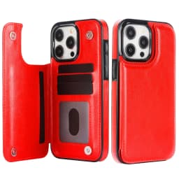 Wallet Double Button Flip Leather Case For Samsung Galaxy S25 Edge S24 Plus S23 S22 Ultra S21/S20 FE A16 A17 A26 A35 A36 A55 A56