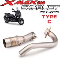 For X MAX 300 XMAX300 XMAX 250 XMAX250 2017 2018 2019 2020 2021 Middle Link Pipe full system Fit All 51mm Exhaust Muffler