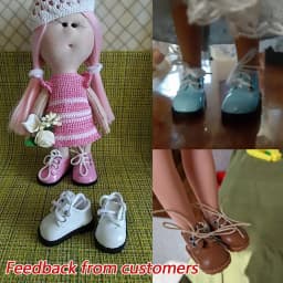 5.5cm Doll Toy Bright Leather Shoes for 1/6 Doll Toys Accessories Handmade Cute Doll Bandage Shoes Girls Gifts Doll Accessories