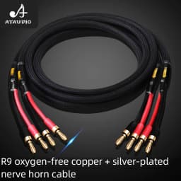 A Pair HIFI Speaker Cable Pure Copper with Silver-Plated Nerve Cable Main Speaker Surround Sound Connection Dedicated Cable