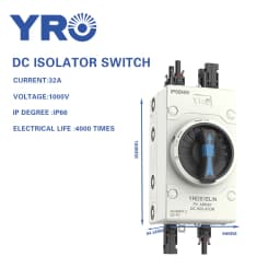 DC Isolator switch 4P 32A 1000V PV switch IP66 for Solar energy system inverter Outdoor Waterproof IP66 With TUV CE