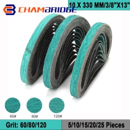 10x330mm 3/8"x13" Sanding Belts Sander Abrasive Belt Tool for Wood Furniture Metal Grinding Polishing Grit 60/80/120