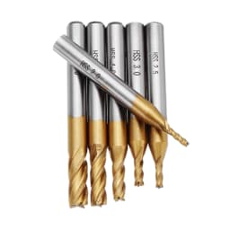 4 Flutes Milling Cutters HSS Titanium End Mill Set 6/10Pcs 1.5-6mm 6mm Shank CNC Router Bit For Wood Metal Steel Milling