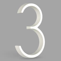 1pc 125mm Floating House Number Outdoor 5 inch White Aluminum Alloy Apartment Door Numbers Mailbox Address Sign #0-9 With Screws