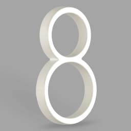 1pc 125mm Floating House Number Outdoor 5 inch White Aluminum Alloy Apartment Door Numbers Mailbox Address Sign #0-9 With Screws