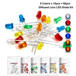 3mm LED Diode Kit Ultra Bright Warm White Red Green Blue UV Purple Yellow Orange Pink Clear Diffused Lens F3 Emitting Assortment