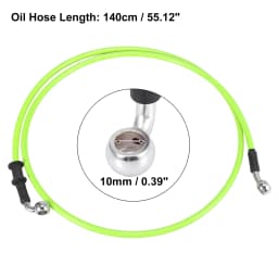 Motoforti Universal 40cm Motorcycle Brake Clutch Oil Hose Line Pipe Green Hydraulic Reinforced Stainless Steel Braided Hose