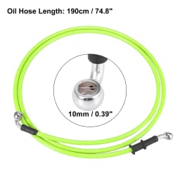 Motoforti Universal 40cm Motorcycle Brake Clutch Oil Hose Line Pipe Green Hydraulic Reinforced Stainless Steel Braided Hose
