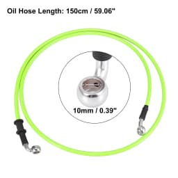 Motoforti Universal 40cm Motorcycle Brake Clutch Oil Hose Line Pipe Green Hydraulic Reinforced Stainless Steel Braided Hose