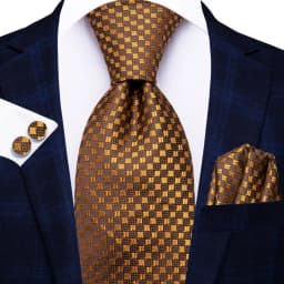Hi-Tie Black Gold Orange Dot Paisley Wedding Tie For Men Handky Cufflink Fashion Design Tie For Men Business Party Dropship