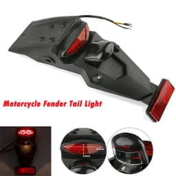 ABS Plastic Universal Motorcycle Rear Fender Mudguard LED Brake Tail Light