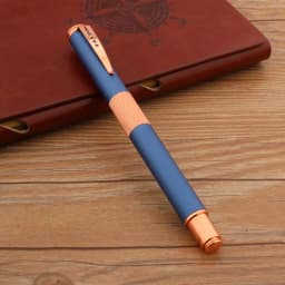 Luxury Metal Frosted Blue Rollerball Pen Write Switzerland Rose Golden Ball Point Pen Business Office School Supplies Writing