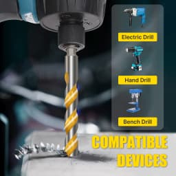 Versery 5-12mm Hex Shank 160mm Carbide Multi-Function Drill Bits Hole Saw For Brick Concrete Soft Tile Wood Metal