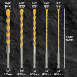Versery 5-12mm Hex Shank 160mm Carbide Multi-Function Drill Bits Hole Saw For Brick Concrete Soft Tile Wood Metal