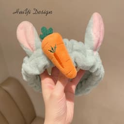 cute carrot Plush face wash hair band winter warm letter rabbit ear headbands fashion bow wide edge girl hair bands headdress