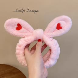cute carrot Plush face wash hair band winter warm letter rabbit ear headbands fashion bow wide edge girl hair bands headdress