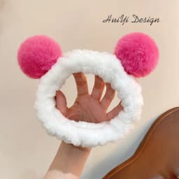 cute carrot Plush face wash hair band winter warm letter rabbit ear headbands fashion bow wide edge girl hair bands headdress