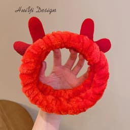 cute carrot Plush face wash hair band winter warm letter rabbit ear headbands fashion bow wide edge girl hair bands headdress